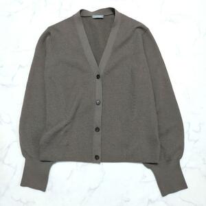 22AW セオリーリュクス Theory luxe ボリュームスリーブカーディガン ニット グレージュ 長袖 オフィスカジュアル 通勤 通学 38 上品