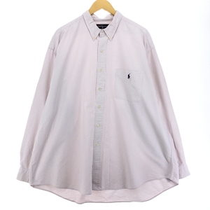 古着 ラルフローレン Ralph Lauren BIG SHIRT 長袖 ボタンダウンストライプシャツ メンズXXL /eaa453722