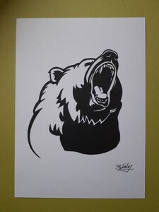 切り絵アート　Bear Head