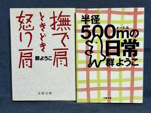 【中古品】　半径500mの日常　撫で肩ときどき怒り肩　二冊　文春文庫　文庫　群 ようこ 著　【送料無料】