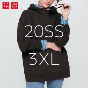 UNIQLO ユニクロスウェットオーバーサイズプルパーカ 09BLACK 3XL