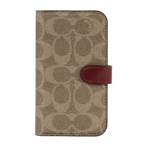 COACH コーチ スマホケース 手帳型 iPhone13mini レザー Coach柄 Khaki 2021 Coach Folio Case Signature C