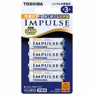 新品 TOSHIBA 4P TNH-3A min.2400mAh 3形充電池 充電式IMPULSE ニッケル水素電池 29