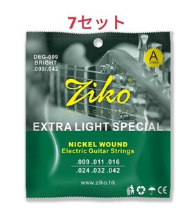 ZIKO エレキギター弦 09-42 7セット 