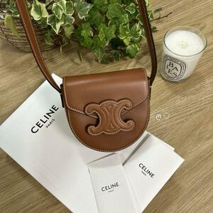 送料無料　CELINE　セリーヌ　ブザスミニ　トリオンフ　ショルダーバッグ斜めがけポシェット