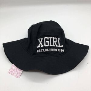 【Kids S】新品 Xgirl Bucket Hat Black エックスガール バケット ハット ブラック 黒 コットン T470