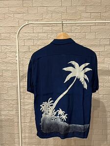 H.R.MARKET アロハシャツ 1サイズ MADE IN JAPAN ブルー 半袖 シャツ ハリウッドランチマーケット 日本製