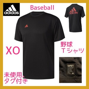 ■新品 adidas 野球 Tシャツ 5APSFT XOサイズ バックプリントロゴ 半袖 BR5603 ドライ 快適 CLIMALITE V-2L PLAYER nike MIZUNO asics