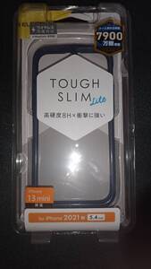 ELECOM iPhone 13 mini TOUGH SLIM LITE フレームカラー ネイビー 側面弾力性のあるTPUを背面高硬度8Hポリカーボネート ストラップホール有