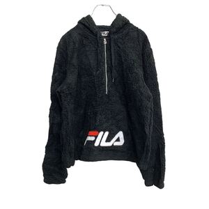 FILA ハーフジップボアパーカー Mサイズ フィラ レデース ブラック 古着卸 アメリカ仕入 t2202-4195