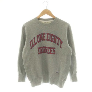 イル ワンエイティ ILL ONE EIGHTY CREW SWEAT スウェット トレーナー ロゴ 長袖 W グレー レッド /DF ■OS メンズ