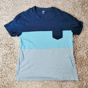 0911／Ｍ／GAP　メンズ　トップス　 Tシャツ 半袖　ブルー