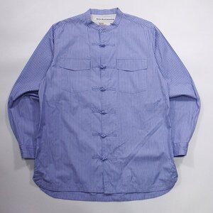 White Mountaineering THOMAS MASON STRIPE CHINA SHIRT WM2271110 2 ホワイトマウンテニアリング ストライプ チャイナ シャツ ブルー