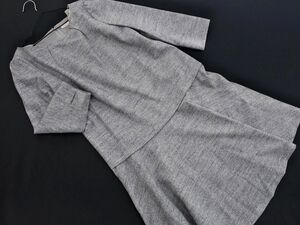 NATURAL BEAUTY ナチュラルビューティー ウール混 フェイクレイヤード ワンピース size40/グレー ◇■ ☆ eib6 レディース