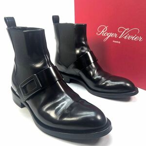 Roger Vivier ロジェヴィヴィエ　サイドゴアブーツ　ショートブーツ　バックル　ブラック　黒　37 1/2 24.5cm レディース　即決