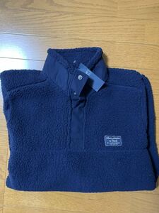 ☆アバクロ☆Abercrombie&Fitch☆長袖ボア☆Mサイズ☆紺色☆未使用☆アバクロンビー&フィッチ☆タグ付☆ムース☆