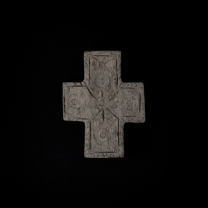 骨製 抽象文様の十字架 1, 南欧, 12世紀-14世紀頃. （キリスト教 宗教 芸術 アンティーク 古道具 発掘 彫刻 ビザンツ様式 エンコルピア）