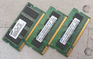 3枚セット NEC/SAMSUNG PC用メモリーカード M470L3224FT0-CB3/256MB M470T6554CZ3-CE6/512MB M470T6554CZ3-CE6/512MB ジャンク 現状渡し