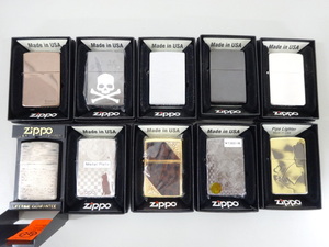 新品 未使用品 10点セット まとめて ZIPPO ジッポ シェル スカル アーマー アラベスク 古美加工 90