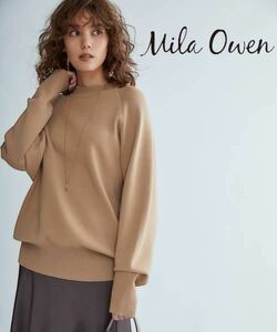 10T161☆ Mila Owen ミラオーウェン スウェット トレーナー風ニット オフィスカジュアル トップス 秋冬らしさのある綺麗な色味とシルエット