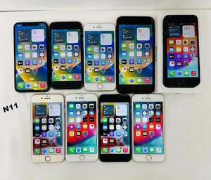 1円~ 画面表示可能 都市鉱山 Apple アップル iPhone アイフォン iphone SE 8plus 8 iphone X 7 6 6s バッテリー76-86% 9台 まとめ N11