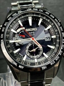 超美品 セイコー SEIKO アストロン ASTRON メンズ GPS ソーラー 腕時計 ソーラーGPS衛星電波時計 チタン ブラック 7Xシリーズ SBXA015