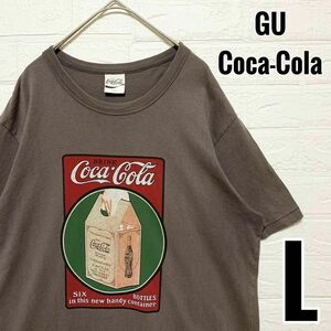 GU コカコーラ　Tシャツ　ヴィンテージ風　グレー　プリント　【L】