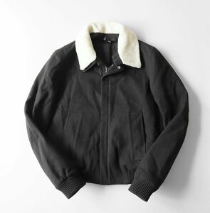 Dior HOMME ◆ 2WAY メルトンウール ブルゾン 黒 サイズ44 (中綿入り/襟着脱可) ジャケット ディオール オム 国内正規品 ◆66/K2N