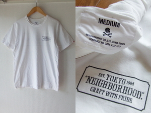 M★ネイバーフッドNEIGHBORHOOD★Tシャツ ボックスロゴ　tokyo白バイカーboxロック ラッド ルード