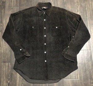 [USED] RRL CORDUROY WORK SHIRTS BLACK XL