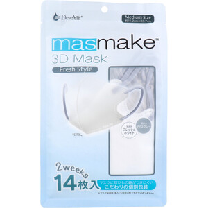 【まとめ買う】デュウエアー masmake 3D Mask Fresh Style ミディアムサイズ フレッシュホワイト 14枚入×12個セット