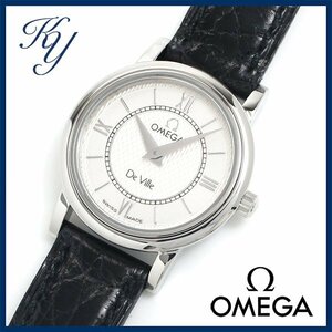 1円～ 3ヶ月保証付き 磨き済み 美品 本物 人気 OMEGA オメガ デビル プレステージ 革ベルト レディース 時計