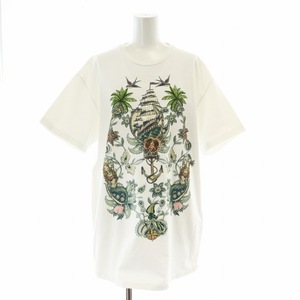 エトロ ETRO WHITE Printed T-shirt Tシャツ カットソー スパンコール装飾 ビーズ プリント 半袖 M 白 ホワイト /XK レディース