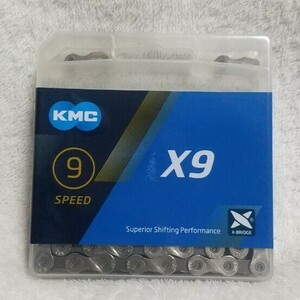 【新品、送料無料】KMC　X9　CHAIN　チェーン　114link　9S/9速/9スピード用 （シマノ、スラム、カンパ対応）　自転車