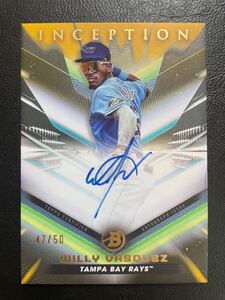 50枚限定 直筆サイン auto Topps 2023 BOWMAN INCEPTION BASEBALL #BPA-WV Willy Vasquez ウィリー・バスケス Tampa Bay RAYS レイズ