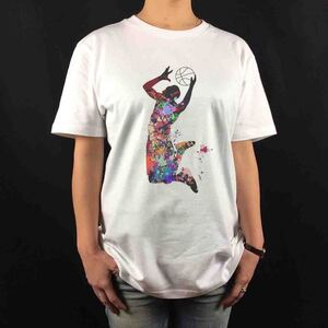 新品 バスケ NBA ダンクシュート ペイントアート ジョーダン コービー Tシャツ S M L XL ビッグ オーバー サイズ XXL~5XL ロンT パーカー