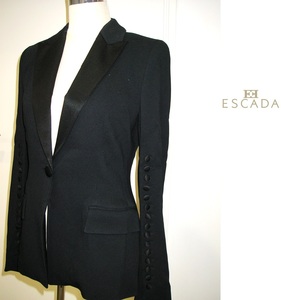 【新品・B品】ESCADA（エスカーダ）ブラックジャケット スーツ セットアップ　フォーマル 正装　おしゃれ 高級ジャケット　黒ジャケット　