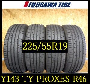 【Y143】K4111204 送料無料◆2023年製造 約8部山◆TOYO PROXES R46◆225/55R19◆4本