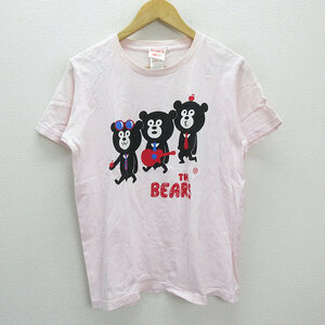 a■ビームスT/BEAMS×フジロック2014 イラストプリント 半袖Tシャツ【L】ピンク/LADIES/68【中古】