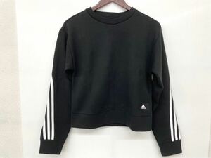 新品■アディダス adidas レディース ホワイト3ライン トレーナー M ブラック スポーツ GU9691