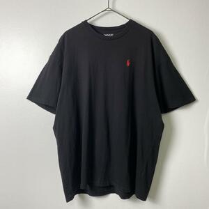 USA古着 ポロ ラルフローレン Tシャツ クルーネック 黒赤 ブラック XL