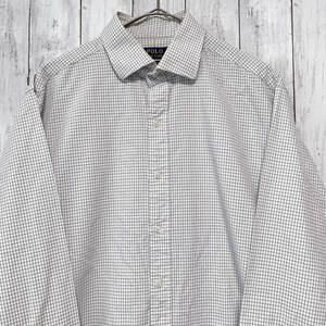 ラルフローレン Ralph Lauren CLASSIS FIT チェックシャツ 長袖シャツ メンズ コットン100% サイズ16 Lサイズ 3‐878