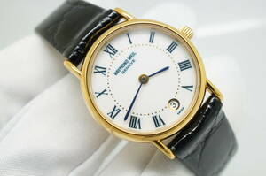 W9●作動良好 超美品 RAYMOND WEIL レイモンド ウィル 18K GOLD ELECTRO PLATED デイト レディース腕時計 ゴールド金 お洒落 クォーツ