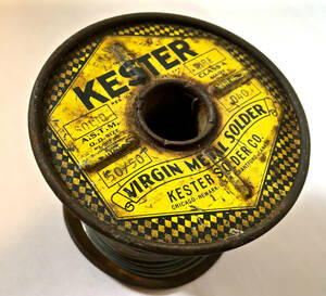 #390★美と繊細さの極致★KESTER_Virgin metal アールデコ黄色缶_30年代_1mm Solid wire★クラシック音楽とギター配線に最高！ 1m売り