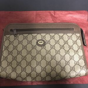 GUCCI グッチ クラッチバッグ GG柄 オールドグッチ PVC ヴィンテージ セカンドバッグ 97.01.037