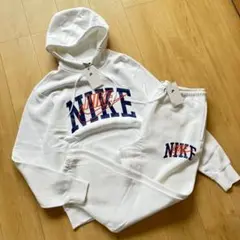 ホワイト パーカー NIKE ジョガーパンツ フリース スウェットSサイズ