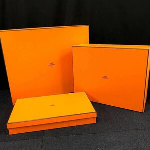 HERMES エルメス 保存箱 BOX 保存袋 オレンジ ボックス 空き箱 小物 多種サイズ 保存箱3個セット え2