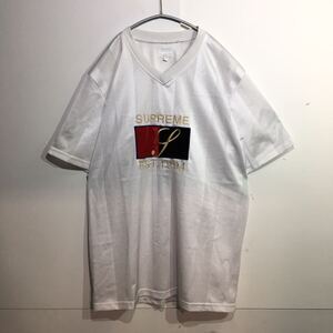 42-99 Supreme 16SS Velvet Logo Mesh Strip　トップス カットソー　L ホワイト