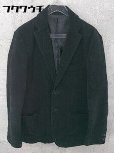 ◇ green label relaxing UNITED ARROWS ベロア調 2B シングル 長袖 テーラード ジャケット サイズM ブラック メンズ