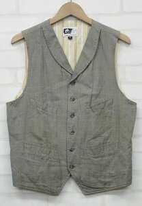 4T6022■エンジニアードガーメンツ シンチベスト ENGINEERED GARMENTS Cinch Vest チェックショールカラーベスト ジレ